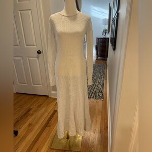 Elegant White Crochet Beach Cover-Up Dress